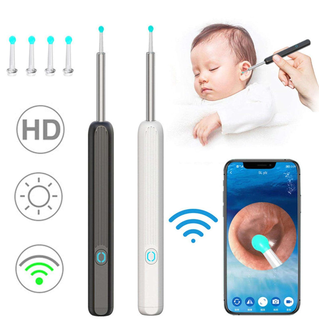HearWell™ Earwax Removal Tool Kit with 1080P HD Camera- Black