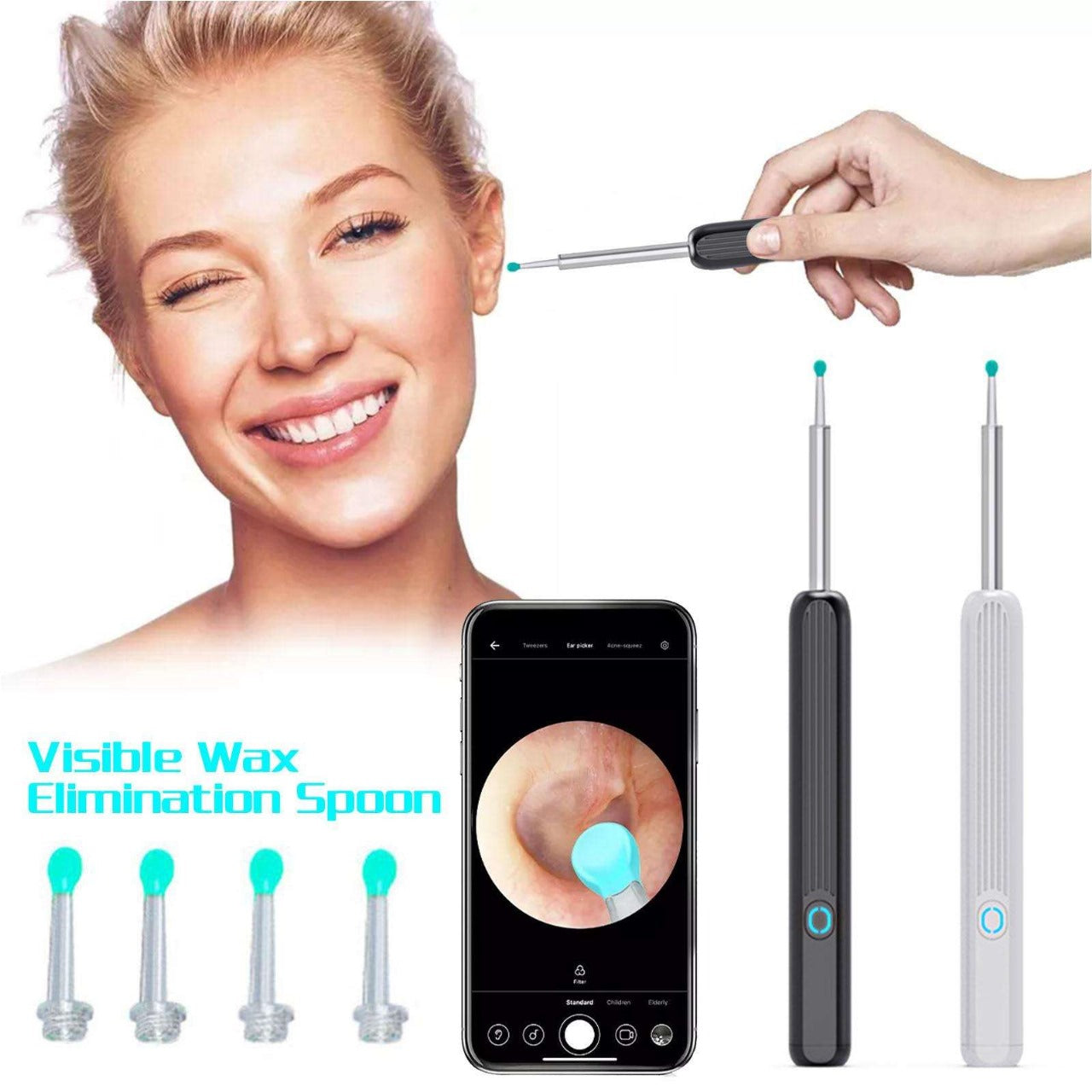 HearWell™ Earwax Removal Tool Kit with 1080P HD Camera- Black