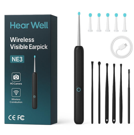 HearWell™ Earwax Removal Tool Kit with 1080P HD Camera- Black